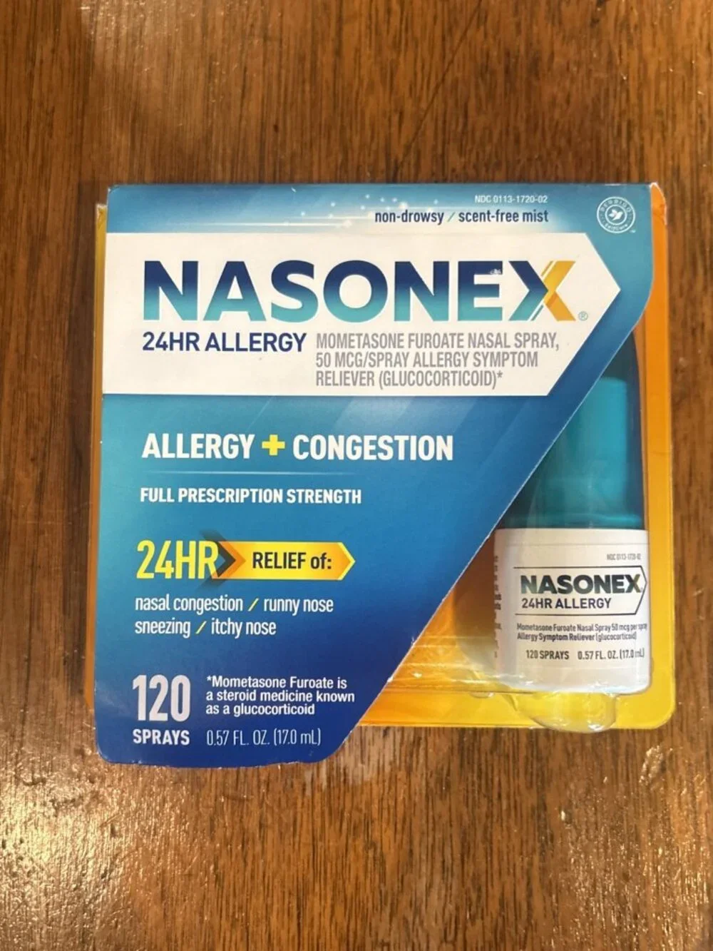 Nasonex 24 Hour Non Drowsy Nasal Spray 120 Sprays New Sealed - Exp April 2027